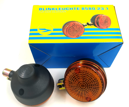 Paar Blinkleuchten, hintere - rund - 8580.23/1 - Lichtaustritt: Orange - Blinkeraufnahme 10 mm