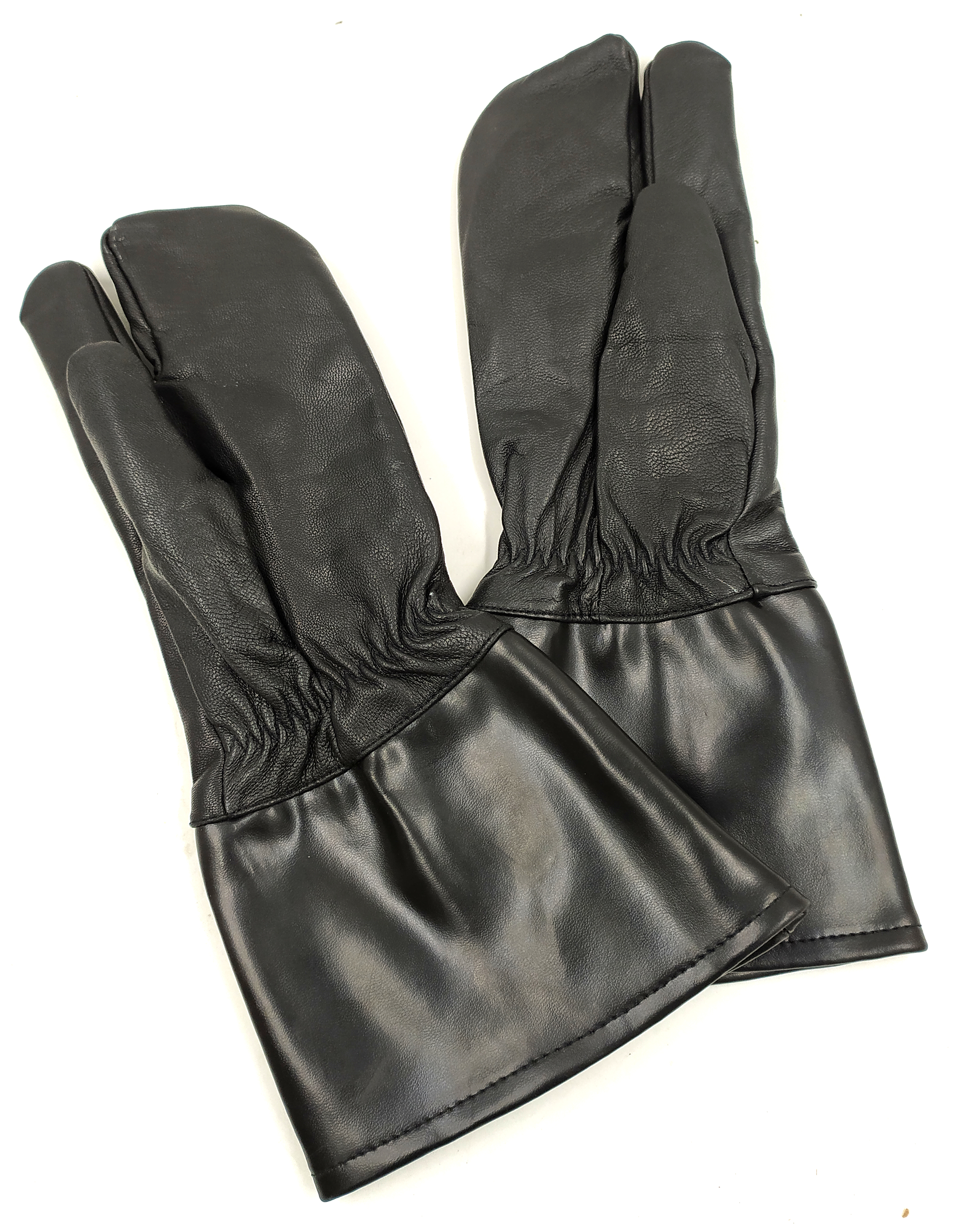 Krad-Stulpenhandschuhe, Material: Leder/Kunstleder, Farbe: schwarz, Größe: L