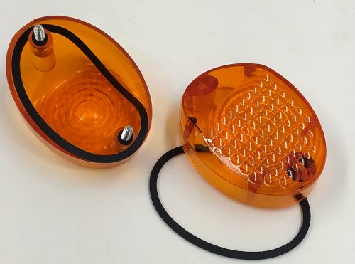 Set Lichtaustrittscheiben 8580.26, orange, inkl. Gummidichtungen und Schrauben